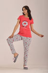 Sweet Moon Knit Cotton Pyjama Set - Lightgrey Lightpeach — thumbnail 4